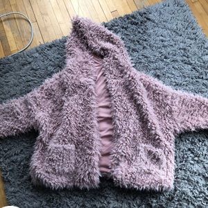 Pink fuzzy jacket XS